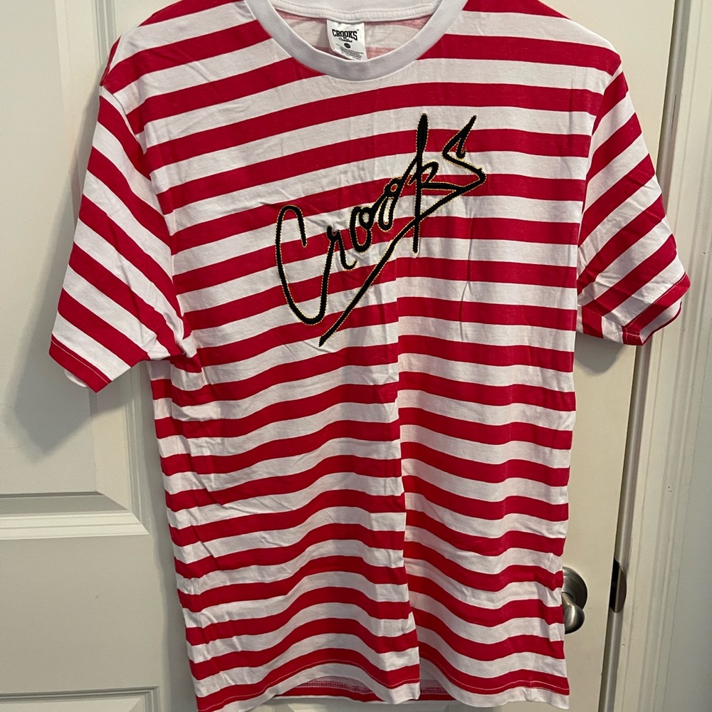 Crooks Red & White Striped Tee